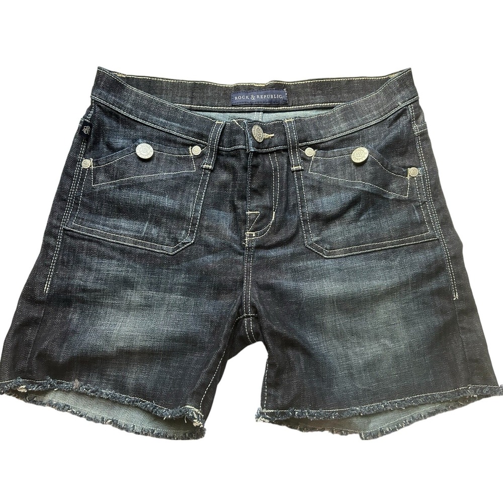 Rock & Republic Dark Wash Denim Jean Shorts 8